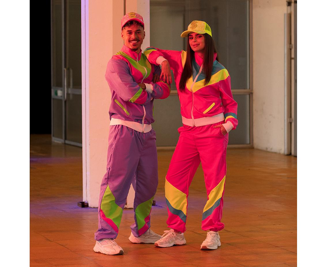 Women''s Neon Pink Retro Tracksuit, Size M